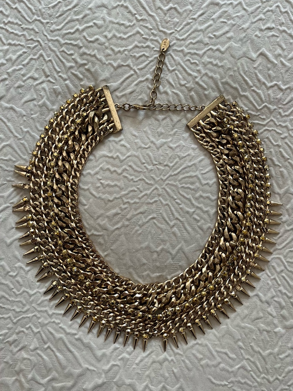 Bold Gold Multi-Chain Spike Necklace